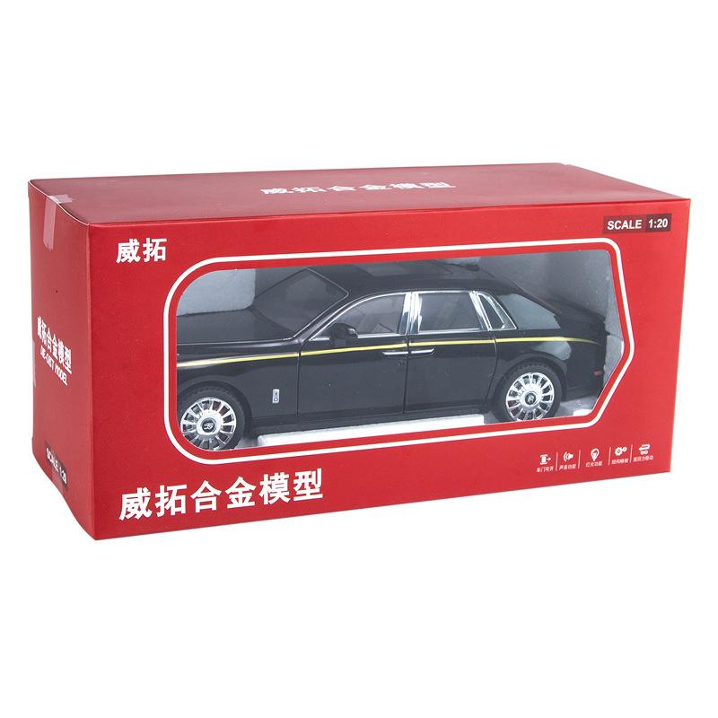 1/20 Scale Phantom Diecast Car Model Toy, Pull Back Toy Vehicle with Sound and Light for Kids Toddler Boys Girls Gift Collection