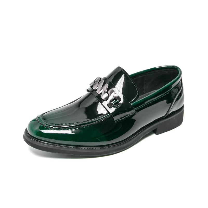 

Fashion New Platform Men s Green Loafers Slip on All-match Wedding Shoes Patent Leather Shoes for Men Men Pointed Toe Flats Formal Shoes 38 зелёный