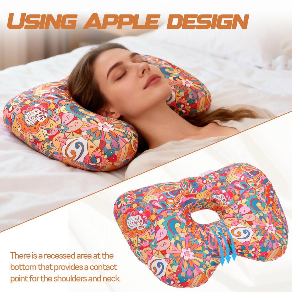 Ear Piercing Pillow Colourful Side Sleeping Pillow with an Hole Comfortable Cotton Filling Ear Guard Pillow for Relief Ear Pain