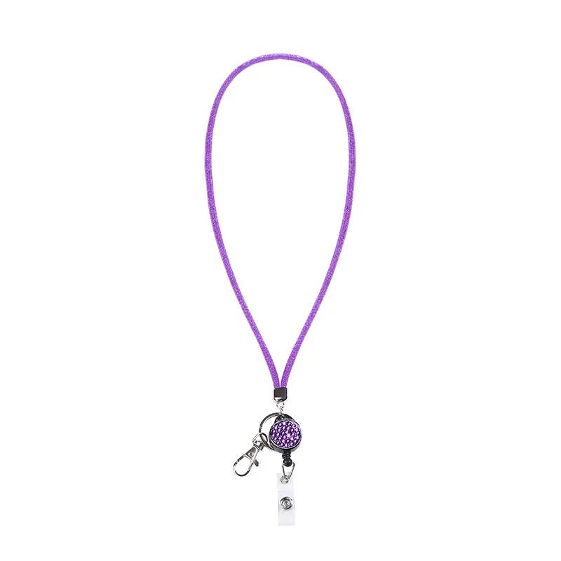 Fashion Bling Crystal Lanyard Cellphone Necklace Multi Color ID Card Lanyard Keyring Retractable Lanyard Phone Strap Key Holder