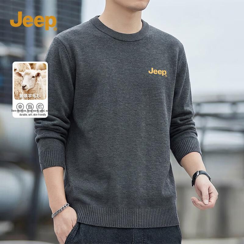 

JEEP Men s Fleece-Lined Round Neck Sweater XL