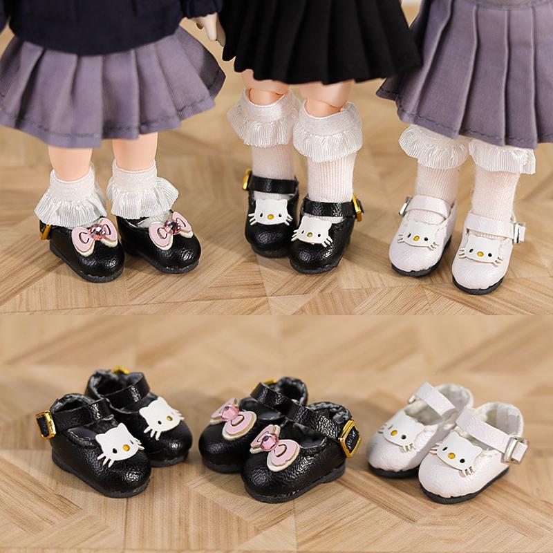 Perfect 1 Pair of OB11 Doll Uniform Cat Shoes OB11 Accessories 1/12 Bjd Doll Shoes Decoration Detachable Doll PVC Material Two Colors