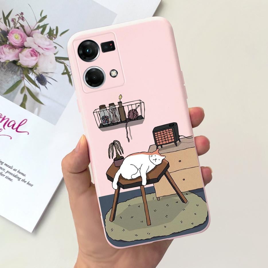 For Oppo F21 Pro 4G Case Oppo Reno7 CPH2363 Cute Fashion Cartoon Cover Soft Silicone Phone Case For Oppo Reno 7 F21Pro 4G Bumper