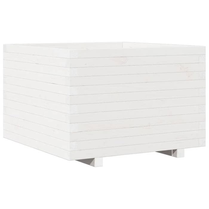 VidaXL Jardinière blanc 70x70x49,5 cm bois de pin massif, jardinière d'extérieur, bac à fleurs, boîte à plantes, jardinière 847364