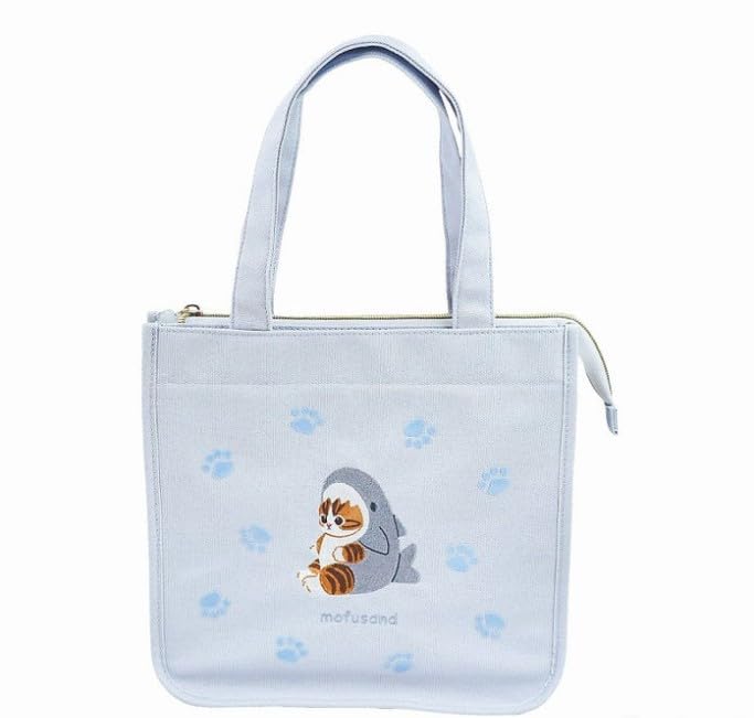 

mofusand Сумка-тоут для ланча Флисовая сумка с кошкой-акулой,