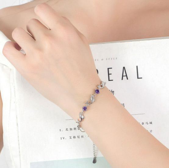 Women's Best Friend Dolphin Bracelet - Geometric Patchwork, European & American Style, High-End Simple Design