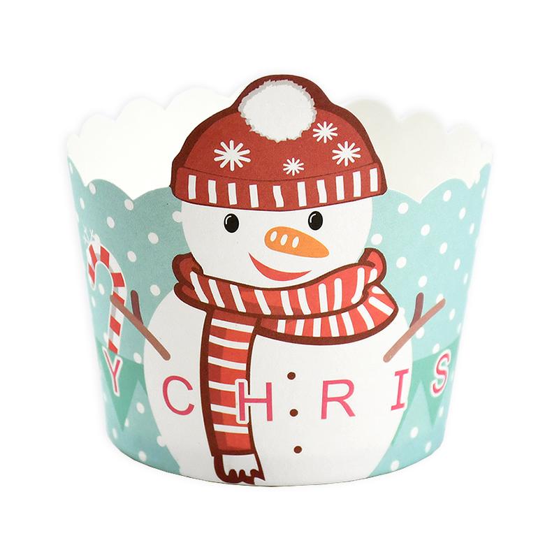 50Pcs Christmas Cupcake Linner Cartoon Santa Claus Muffin Paper Cups Christmas Party Cake Decoration Supplies Kids Favors