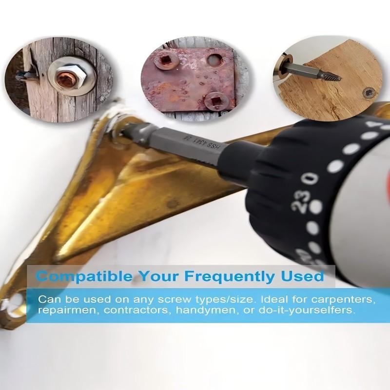 6pc HSS Extractor Double Head Screw Slide Tooth Removal Screwdriver Screwdriver Bit Broken Wire Tool Set