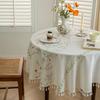 Tablecloth Fabric Cotton And Linen Small Fresh Waterproof Tablecloth High-End Embroidery Dining Table Cloth Round Table Coffee Table Cloth Tablecloth