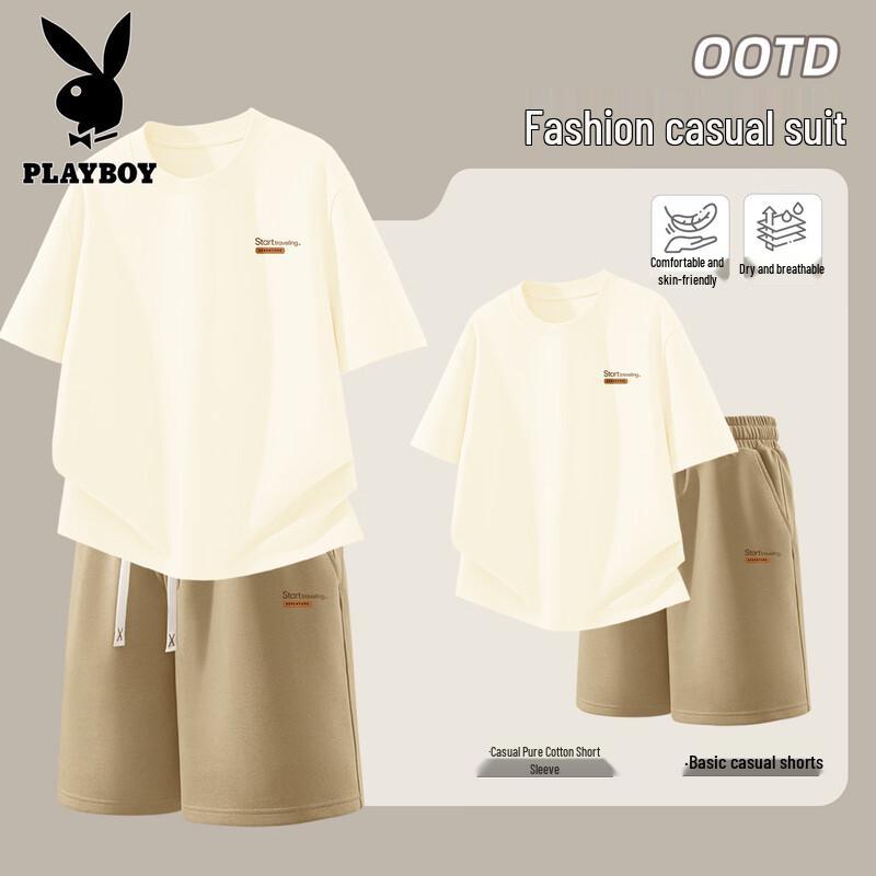 PLAYBOY Men s Summer T-Shirt Shorts Set 2XL