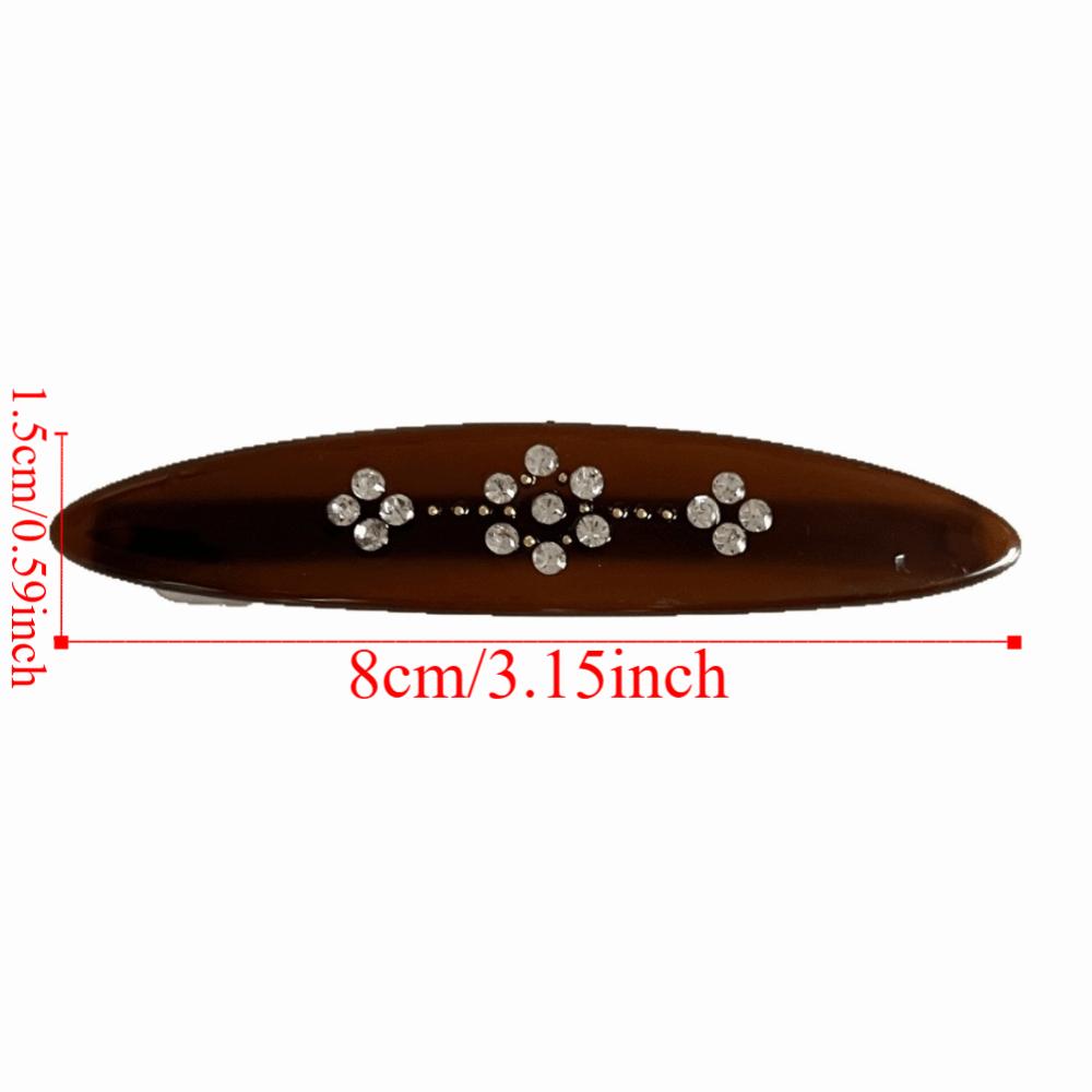 Retro Acetate Hair Clip Aesthetic Vintage Y2K Spring Clip Strong Hold Zircon Decoration Rhinestone Side Bangs Clip