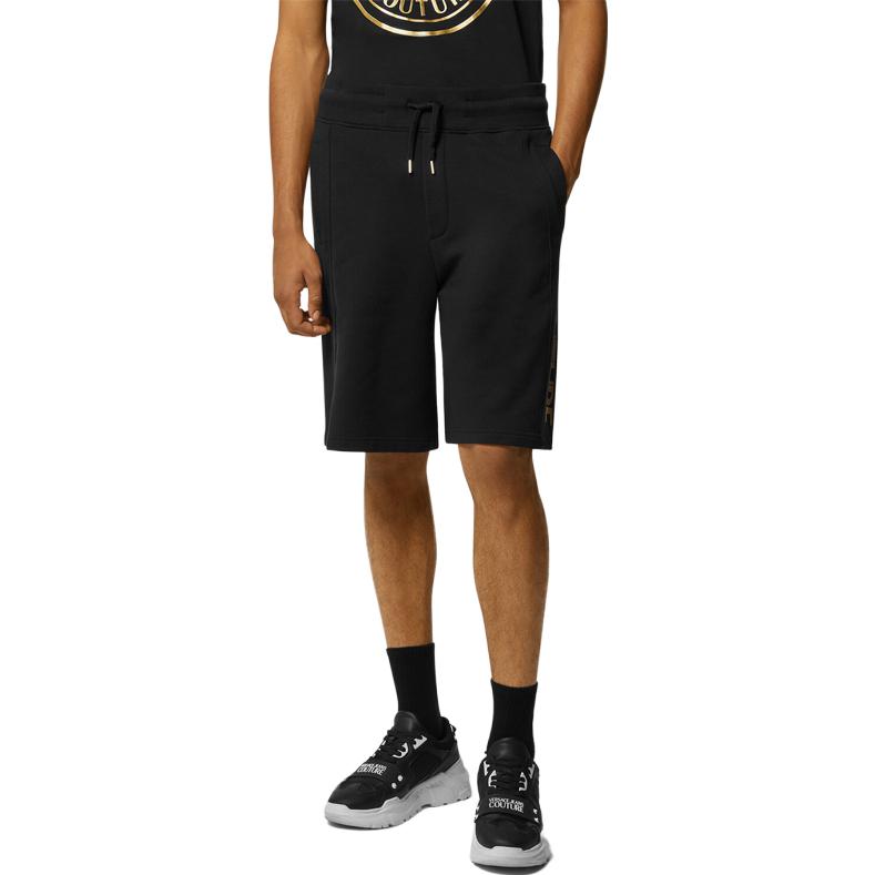 VERSACE JEANS COUTURE Logo Sweat Shorts Casual Shorts Men's Black 76GADT00-ECF01-TE34