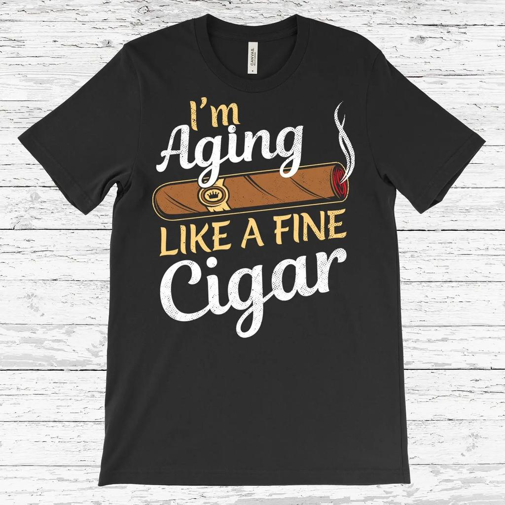 Im Aging Like A Fine Cigar Funny T Shirt Vintage Lover for Dad Grandpa Fathers Day Christmas Smoking vintage Washed