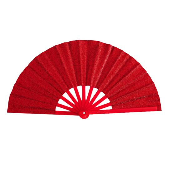 

Glitter Folding Fan Plastic Ribs Hand Held Fan Portable Summer Fan Decoration Dance Performance Props Party Accessories красный