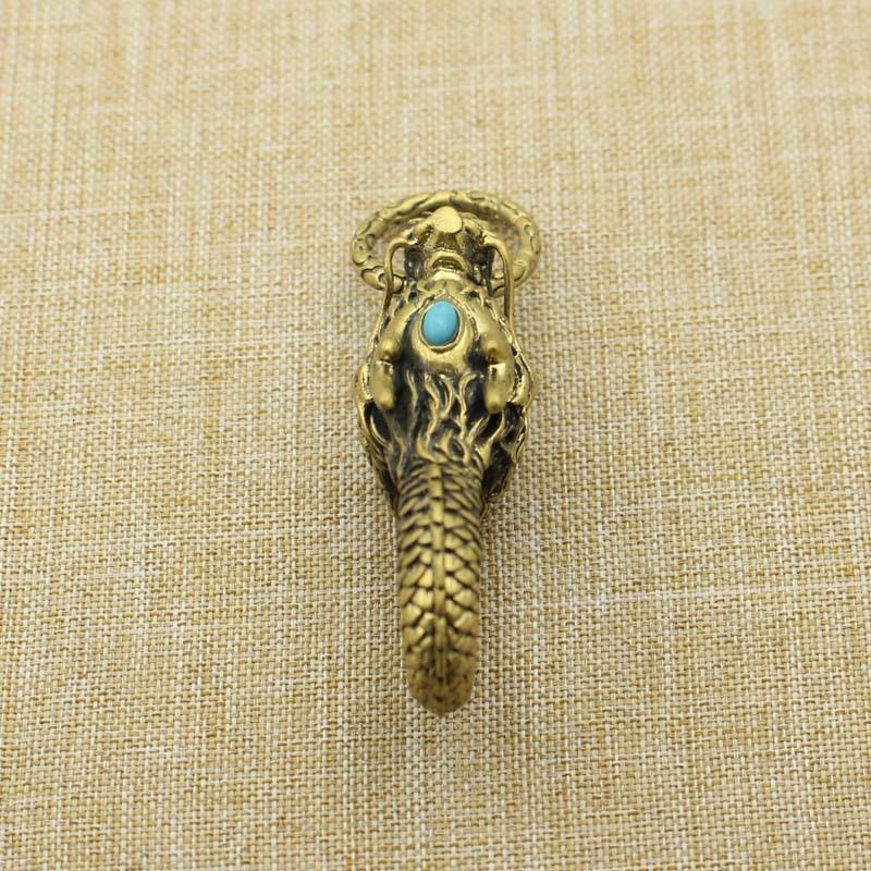 New Brass Dragon's Head Creative Decoration Feng Shui Pendant Chinese Retro Style Dragon Keychain Pendant Souvenir Gifts
