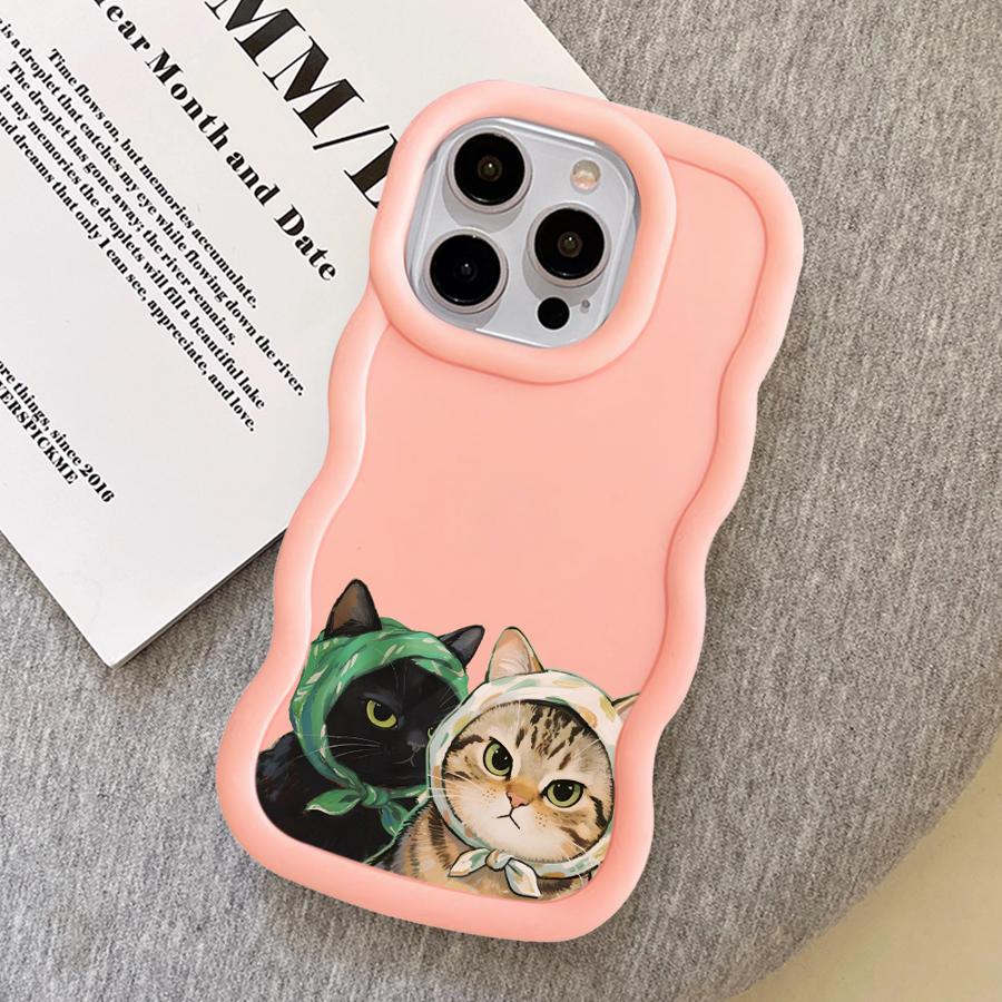 Case for iPhone 12 XR 16 Pro Max 11 8 14 13 17 Air 15 Plus Soft Phone Cover Cute Cat
