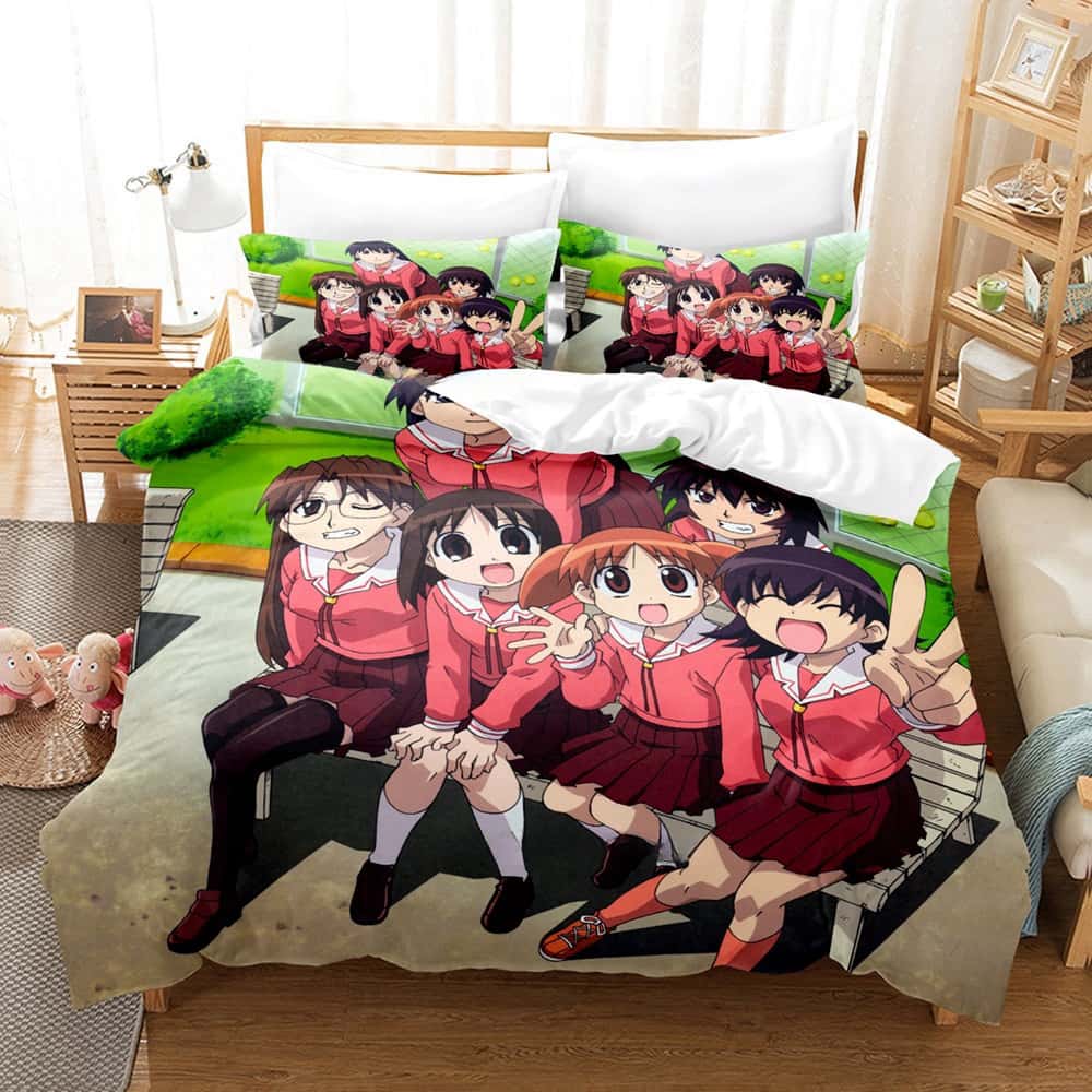 Anime Kawaii Azumanga Daioh Bedding Set Single Twin Full Queen King Size Duvet Cover for Adult Kid Bedroom