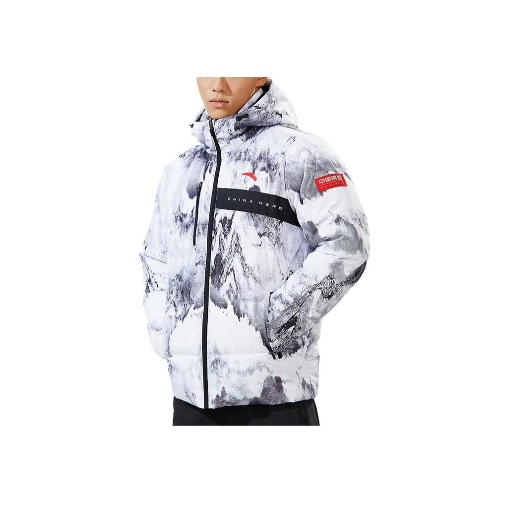 Anta Training Series Full Print Logo And Letter Print Short Down Jacket Men Outerwear Multicolor 152247917-2