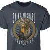The Archangel Saint Michael Protect Us Catholic Christians TShirt 100 Cotton ONeck Summer Short Sleeve Casual Mens Tshirt