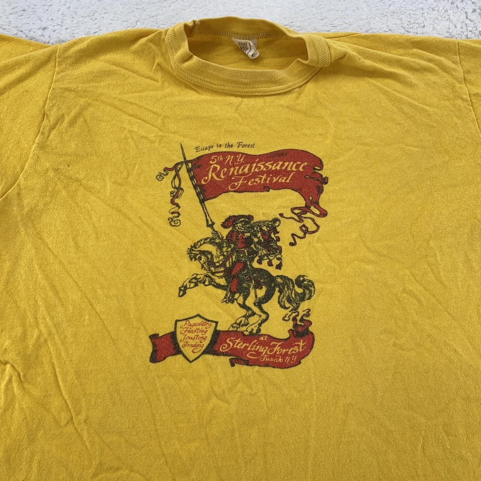 Vtg 80s New York Renaissance Festival Shirt Mens XS Tuxedo Park Sterling Forest M