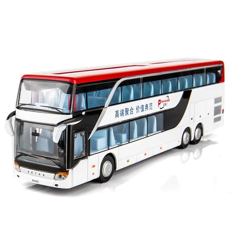 

Children Toy Bus Car Boy Diecast Metal Model For Children Pull Back Miniature Sound Light Educational Collection Gift білий