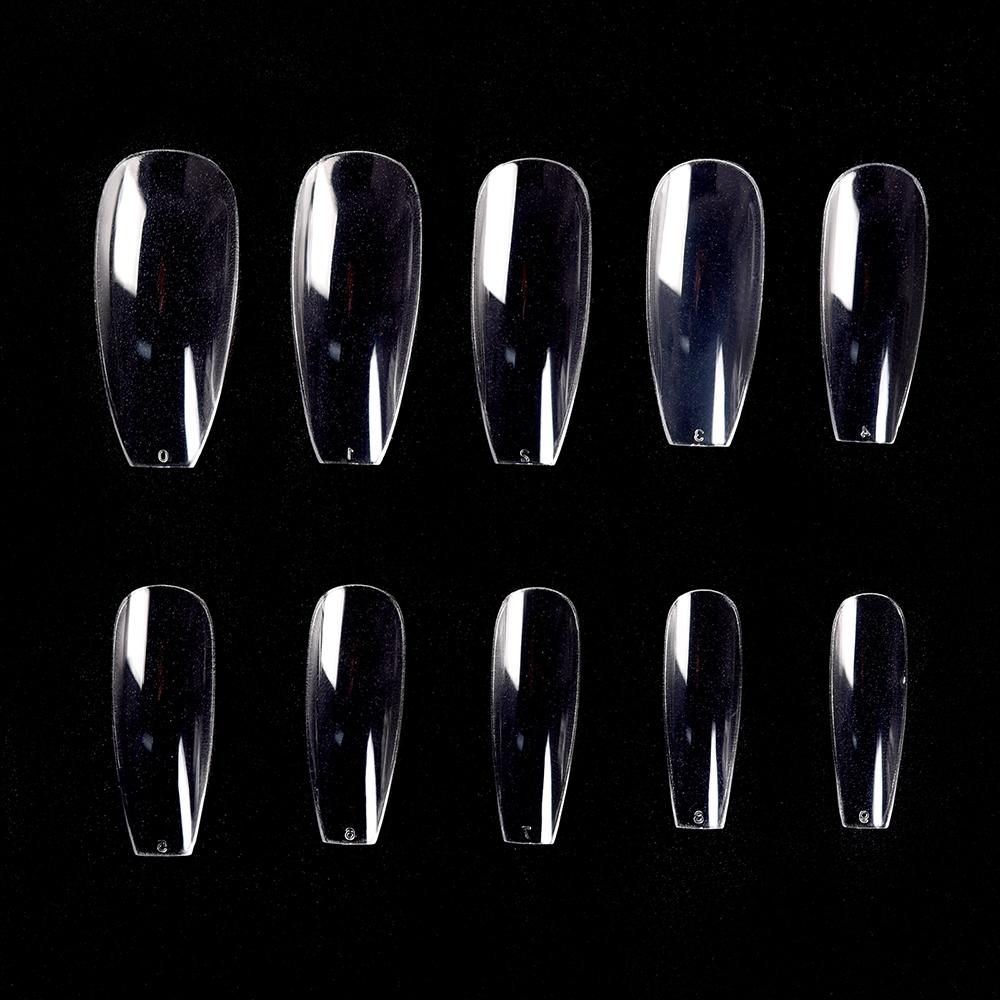 kads 500pcs T Shaped No-Crease Full Cover False Nail Tips Fake Nails White Nature Clear Translucent 10 Sizes Nail Art Manicure Tools