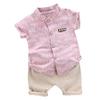 Summer Baby Boys Casual Kortermet Letter Print T-skjorte Topper+Shorts kostymesett