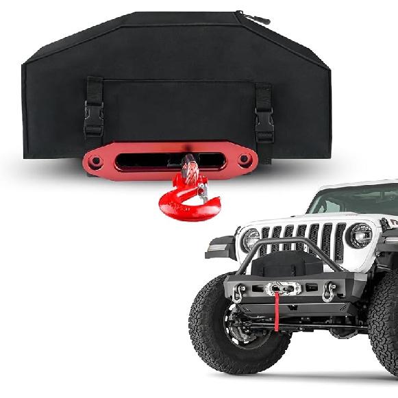 Чехол для лебедки 900D, Прочный водонепроницаемый чехол для лебедки, Подходит для электрических лебедок 8000-12000 фунтов, Аксессуары для лебедки для помещений/улицы winchcover