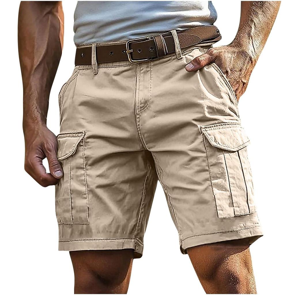Herren Sommer lockere Baumwoll-Cargo-Shorts mit mehreren Taschen für die Arbeit im Freien und Freizeit