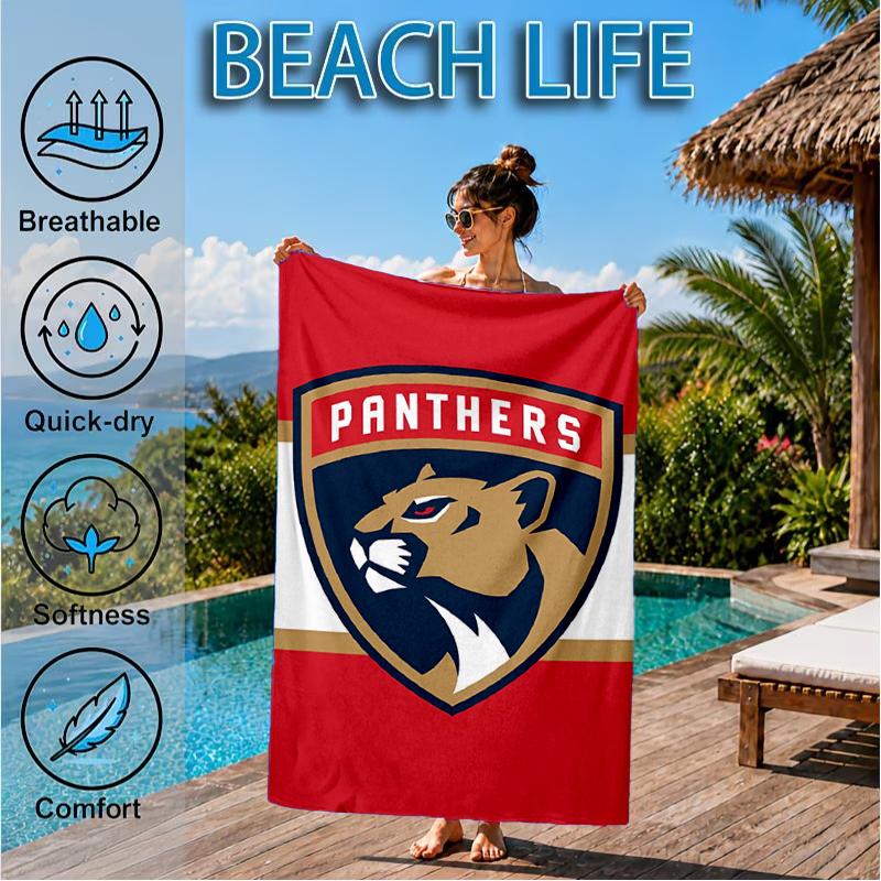 Panthers Team Spirit Beach Towel, Super Soft Microfiber, Perfect Gift for Her/Him, Birthday, for Pool, Beach, Travel, Decor Beach Party