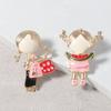 Korean version of cute fashion dripping oil cartoon alloy asymmetry summer watermelon pure little girl little painter female stud earrings