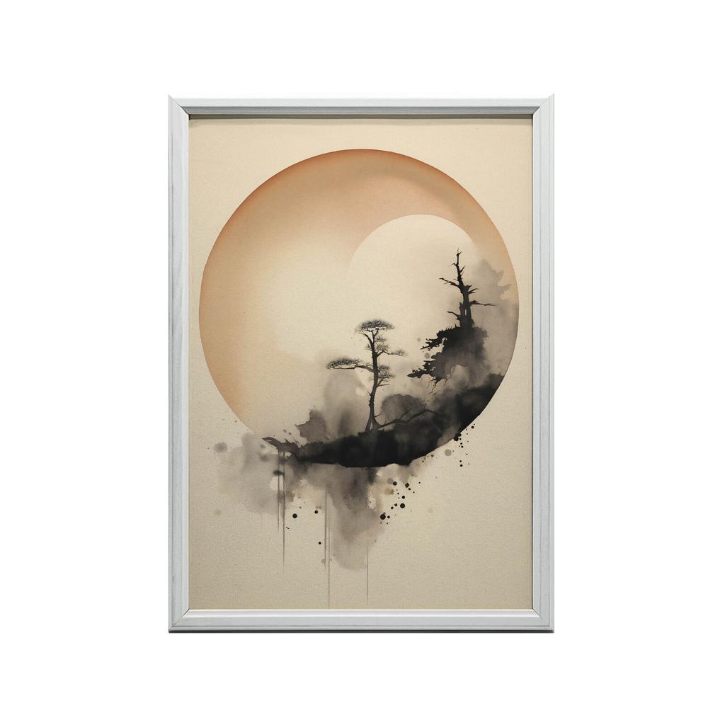 Zen Circle Zen Circle, 50X70 Cm, Dark Brown Wooden Frame, 230 Gsm Matte Paper