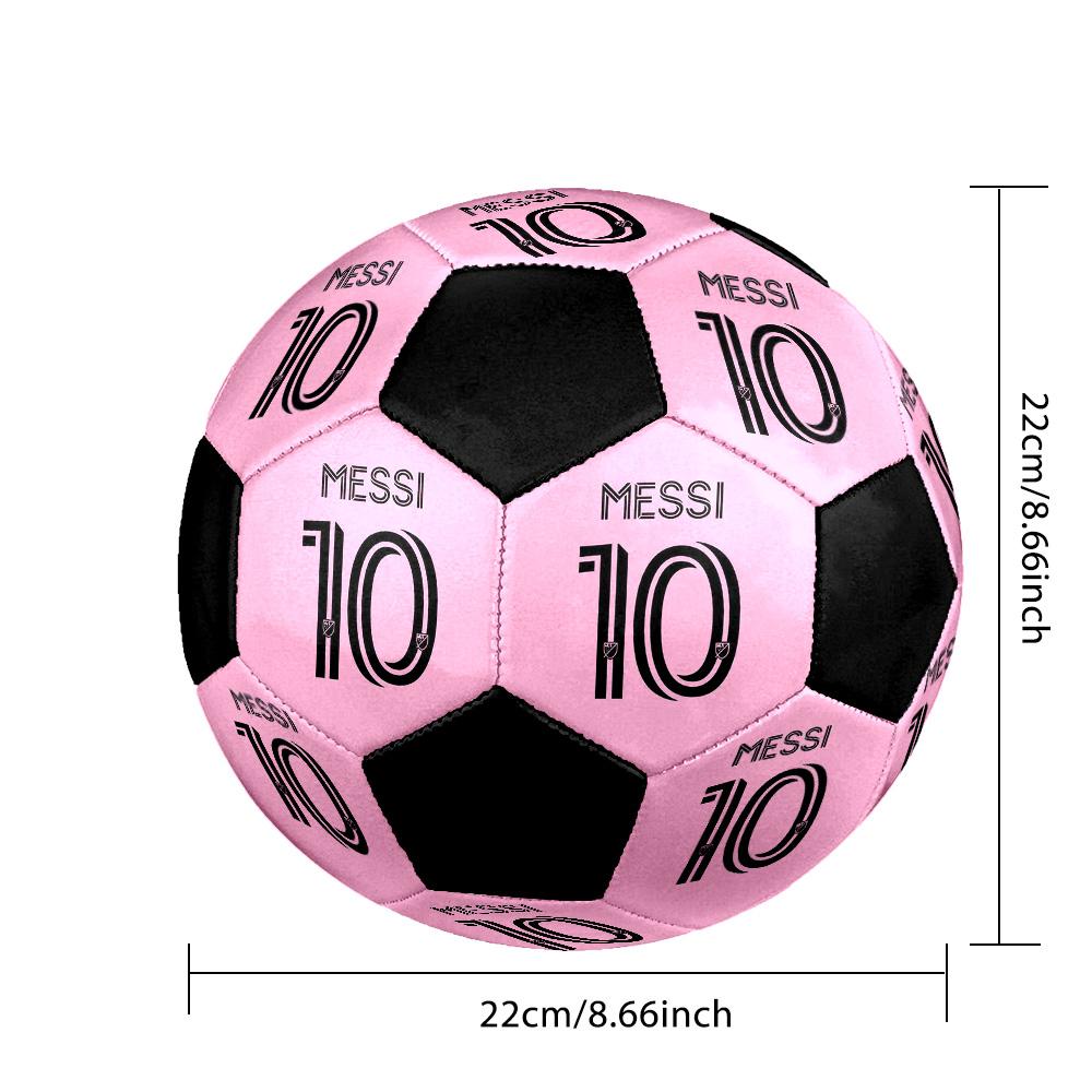 Messi 10 Soccer Ball Colorful All Ages Machine Stitched PVC Competition Ready Durable High-Bounce.SIZE5