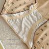 Ladies Spring and Autumn Sweet Floral Cotton Antibacterial Crotch Breathable Comfort Full Hip Mid Waist Briefs