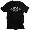 Custom Cool No Pain No Gain Gym Motivational Quote T Shirt Men Pure Cotton T-shirt Bodybuilding Workout Tee Tops Fashion Tshirt