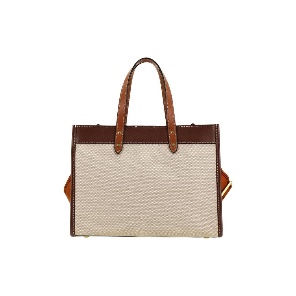 Coach Feld 30 Klassische Große Kapazität Logo Print Canvas und Leder Tragetasche Damen Tragetaschen C8459-B4TXJ