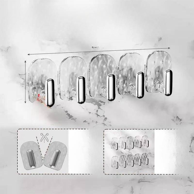 Row Mini Sticky Hook Non-drilling Storage Rack Jewelry Display RackHanging Rack Wall-mounted Necklace Rack