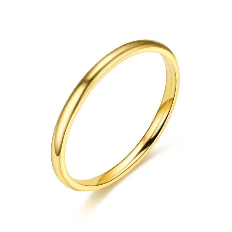 Women's Simple Titanium Steel Ring: 2mm, 4mm, 6mm Plain Band, Round Arc, Japanese & Korean Style, Couple Jewelry