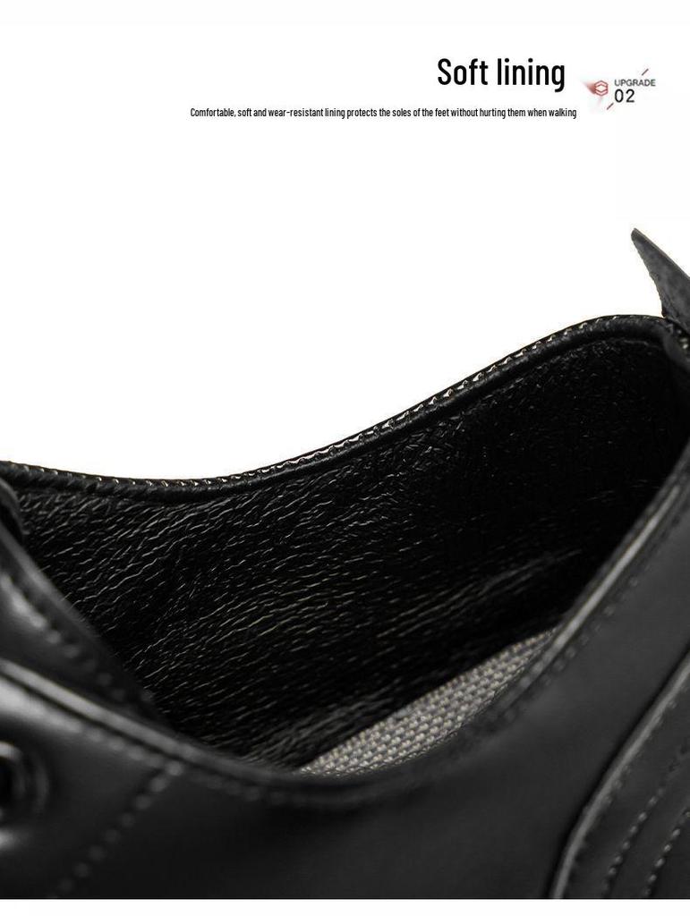 Chaussures en cuir noir pour hommes avec rehausse de 6 cm: Imperméable, Semelle Épaisse, Déodorant, Style Board Décontracté pour l'Automne.