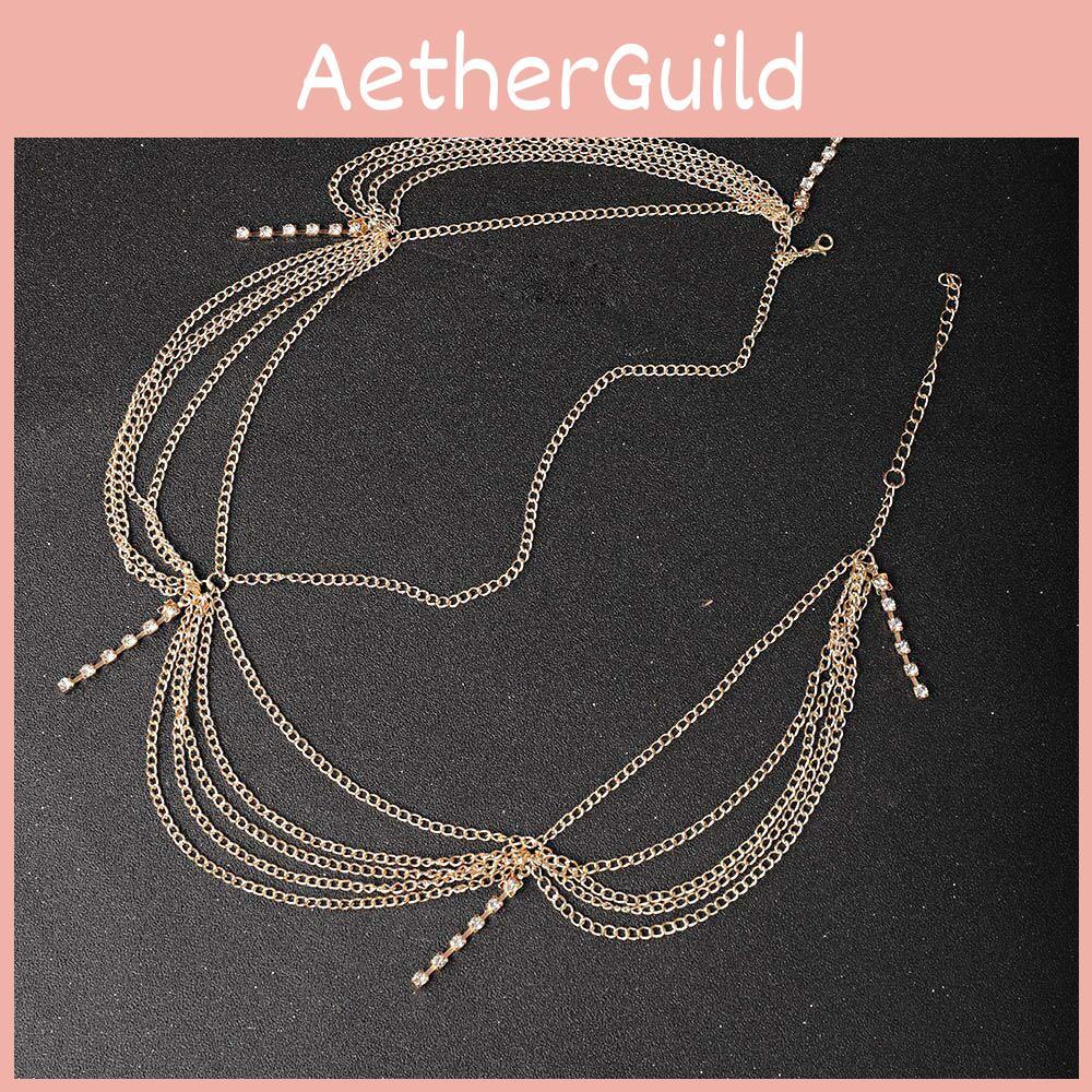 Decoration Rhinestone Fashionable Multi Layer Chain Design Women Headwear
