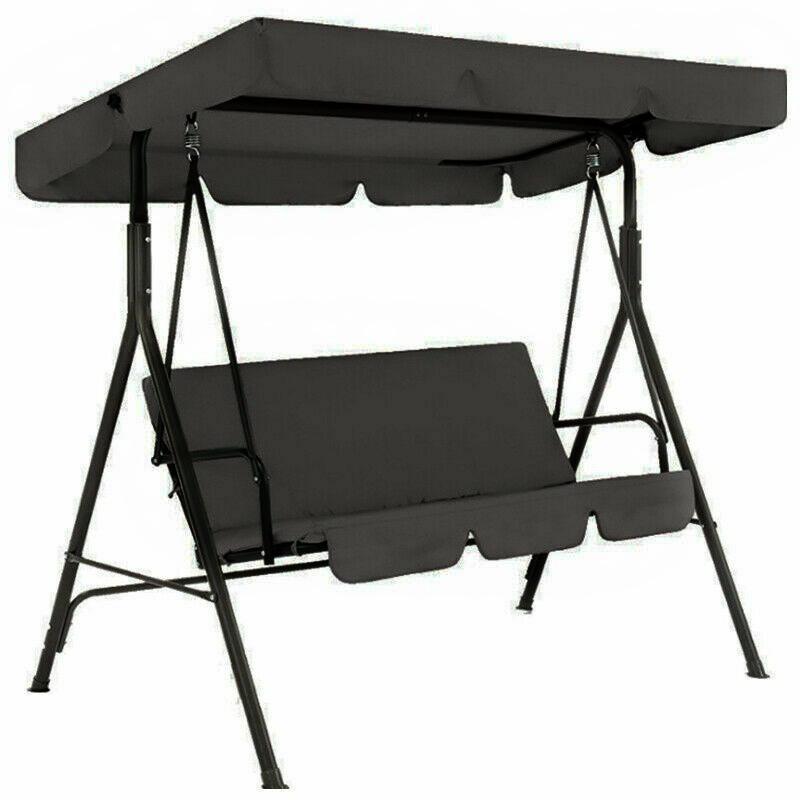 2025 New Replacement Swing Seat Canopy Cover Set Garden Chair Hammock Cushion 3 Seater Canopy Chair Cover (Frame Not Included)
