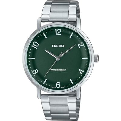 MTP-VT03D-3B Quartz Men's Watch Deep Green Metal Band International Model