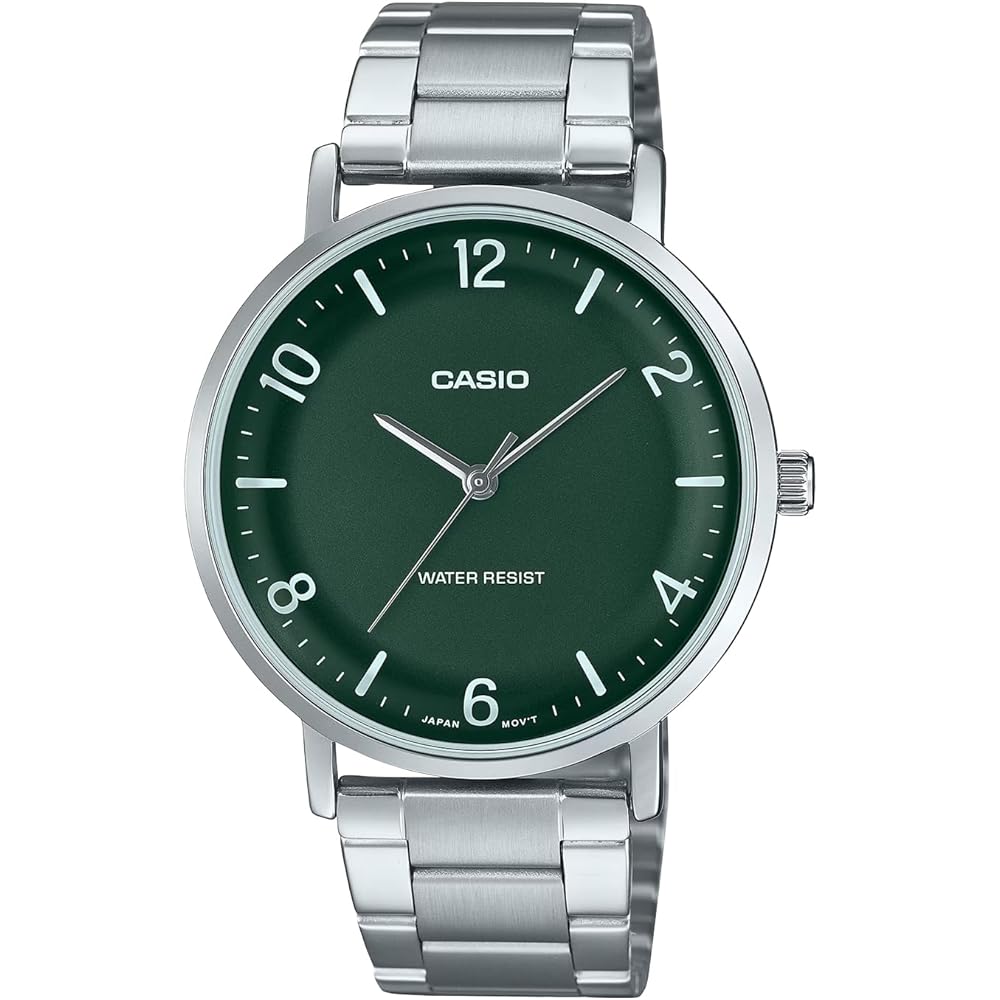 

Casio MTP-VT03D-3B Quartz Men s Watch Deep Green Metal Band International Model