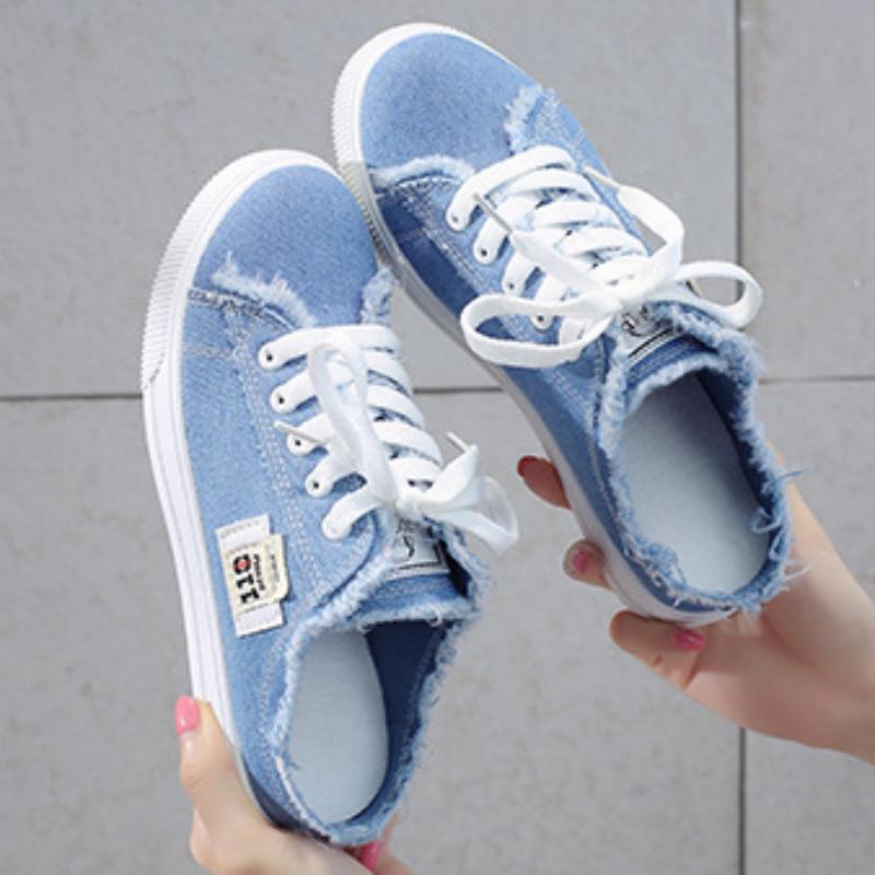 Canvas Shoes New Women's Spring Little White Shoes Flat Bottom Board Shoes Lazy Shoes