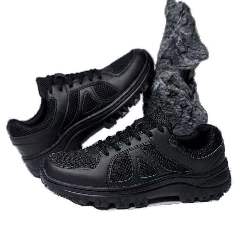2025 new training shoes ultra-light wear-resistant non-slip black outdoor breathable physical training running men's and women's labor insurance shoes