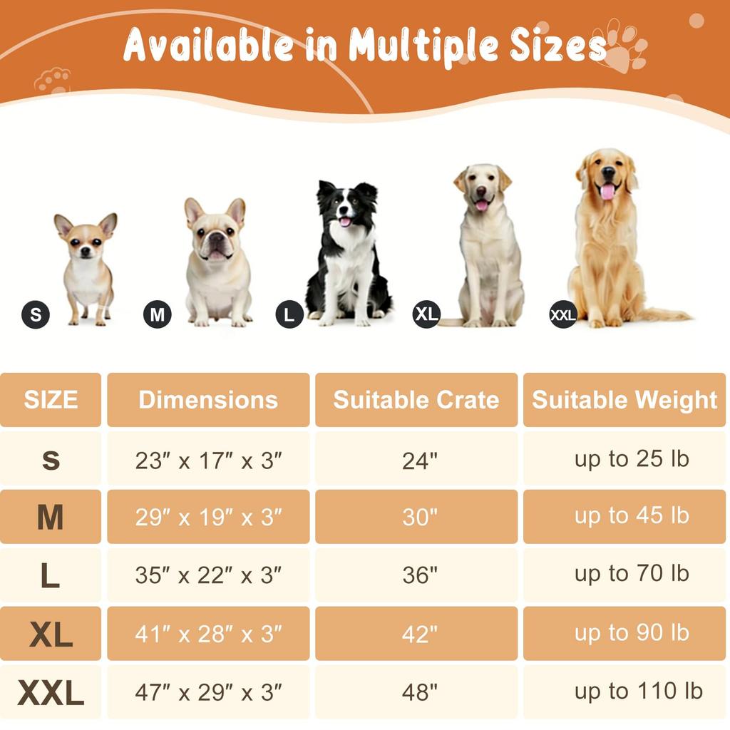 EMPSIGN Pet Mat, Dog Cushion, Dog Bed, Cat Bed, for Kennels & Cages, Indoor Use, Reversible, Summer & Winter Use, Year-Round Use, Heat and Cold Protec