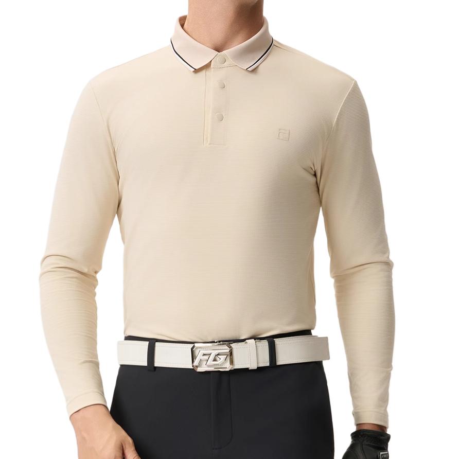 Men's Shirt FILA Golf Polo Shirt Men's Brown Beige Khaki