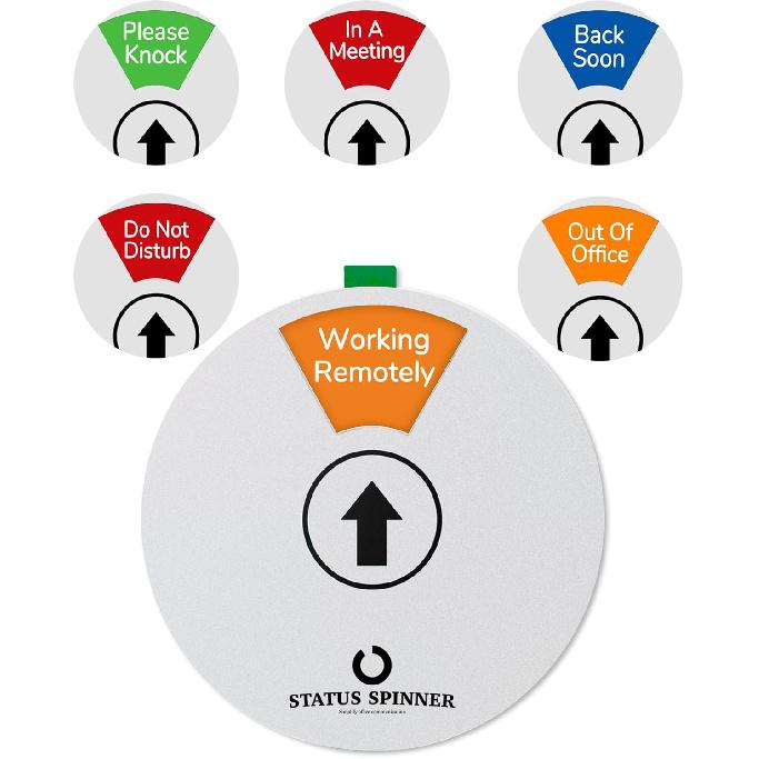 Door Sign 6 Options-Do Not Disturb,Out Of Office,In A Meeting,Please Knock,Back Soon,Working Remotely,Privacy Office Sign for Door 6 Inch, Brushed