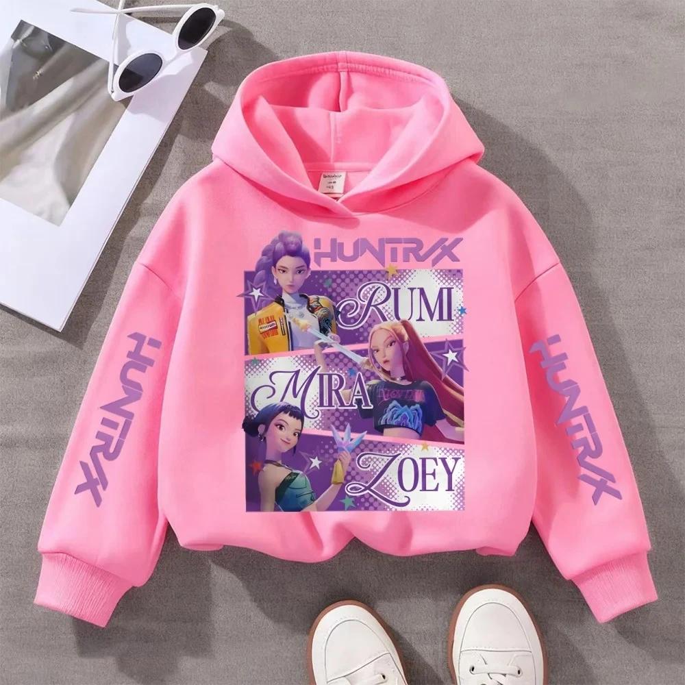 

KPop Demon Hunter Rumi Children Hooded Sweatshirt BoyGirl Daily Outdoor Vacation Casual Loose Warm Soft Sportswear 150
