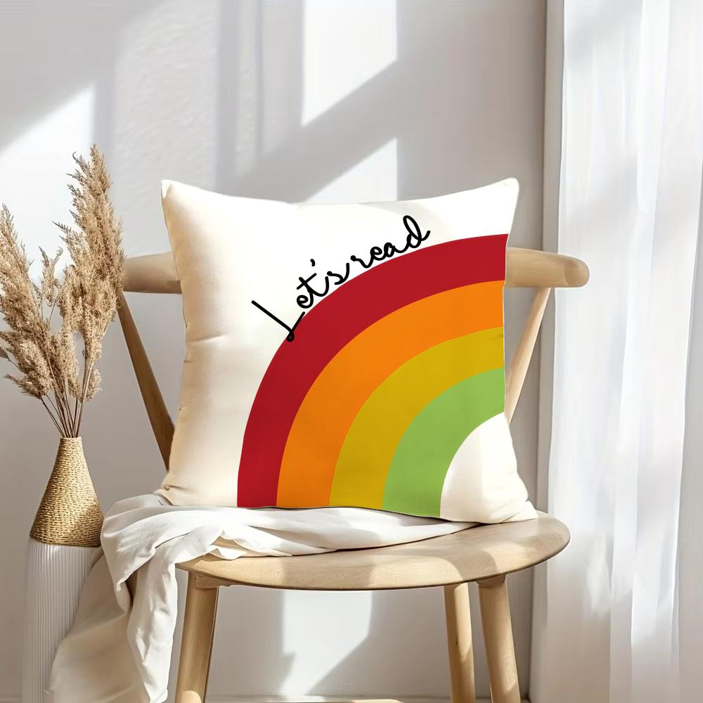 English Education Cushion Cover Soft Plush Throw Pillow Cover | Double-Sided Decorative Cushion Case | Sofa Bedroom Home Decor